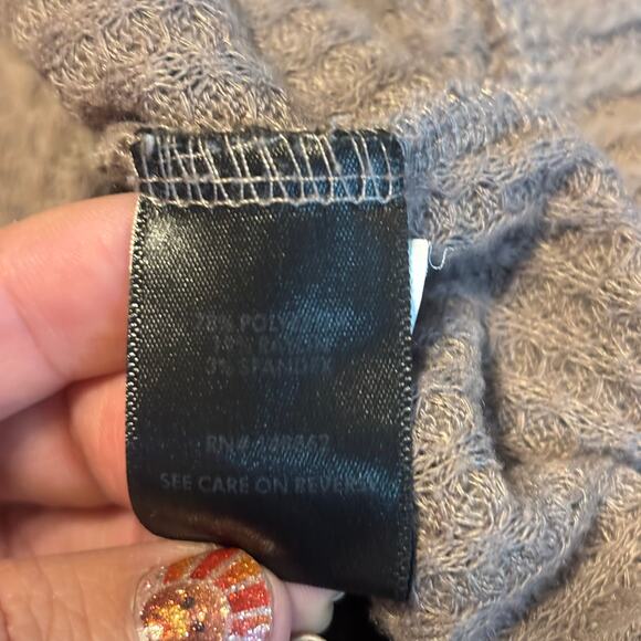 Torrid Plus 2 Gray Waffle Knit Hoodie Sweatshirt Long Sleeve Pullover Pockets - Picture 6 of 7